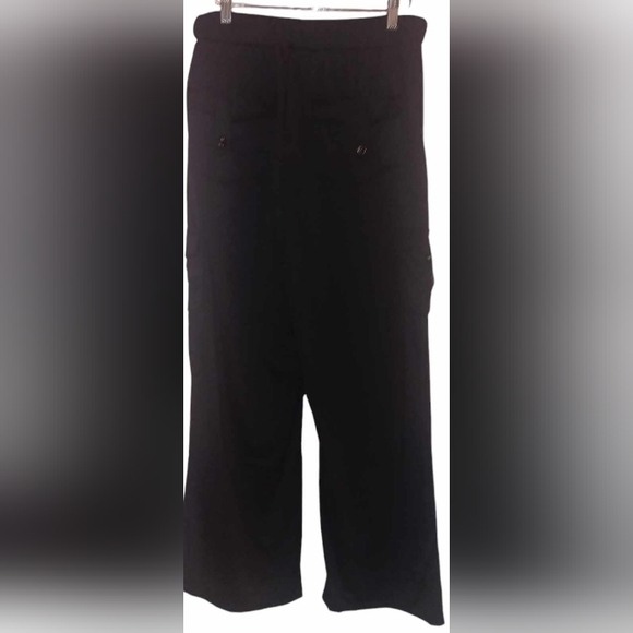 Black  Palazzo Cargo Pants Size Large - Picture 2 of 5
